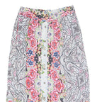 GYPSY LOVE Womens A-Line Skirt Cream Midi Crazy Pattern M