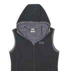 JACK WOLFSKIN Womens Black Hooded Softshell Jacket UK 10 Polyester Outdoor Zip