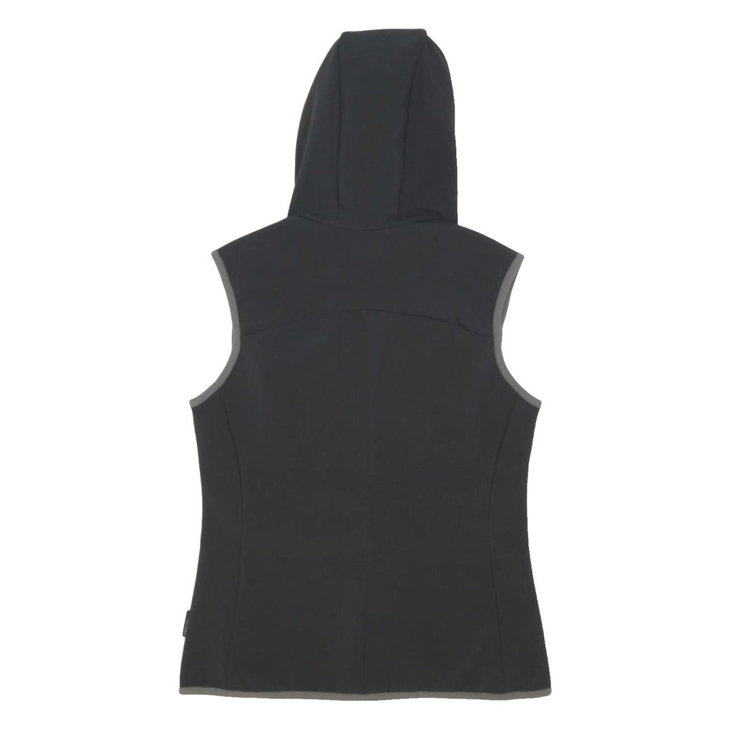 JACK WOLFSKIN Womens Black Hooded Softshell Jacket UK 10 Polyester Outdoor Zip