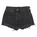 LEVI'S Womens Black Denim Cut-Off Shorts S W27 Casual Frayed Hem