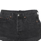 LEVI'S Womens Black Denim Cut-Off Shorts S W27 Casual Frayed Hem