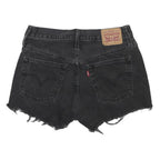 LEVI'S Womens Black Denim Cut-Off Shorts S W27 Casual Frayed Hem
