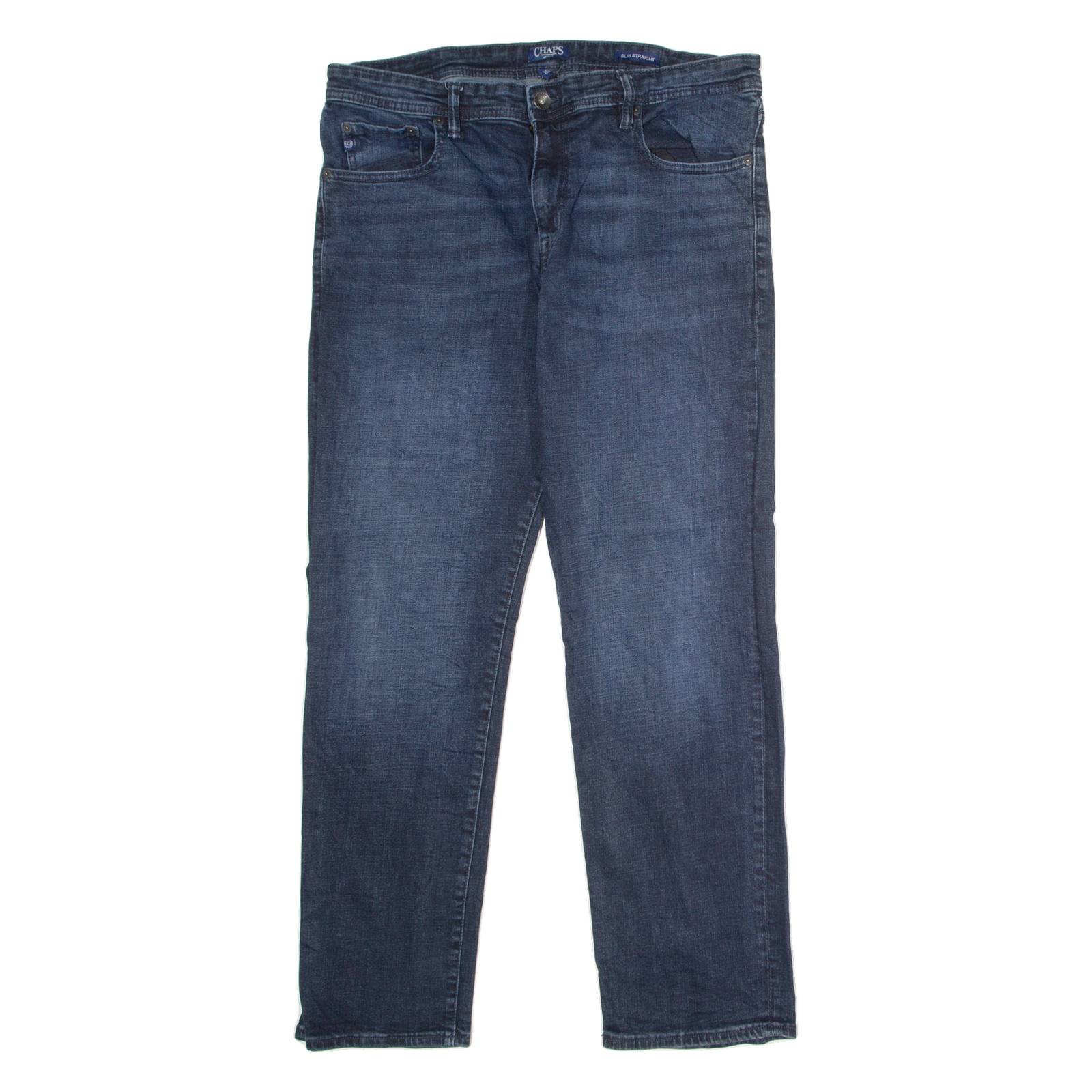 CHAPS Mens Jeans Blue Slim Straight Stone Wash W36 L30