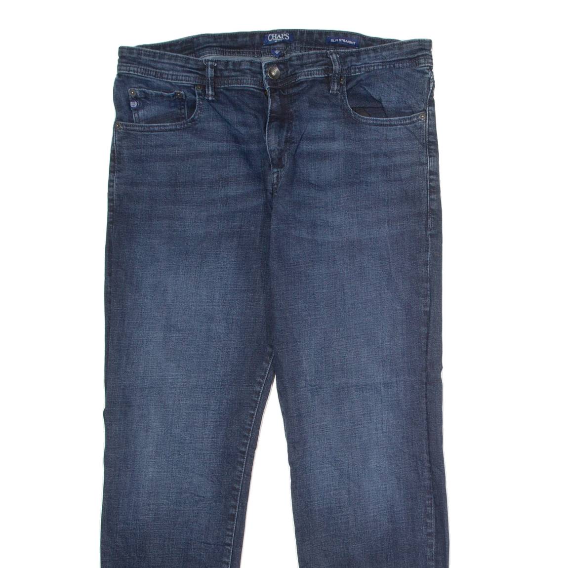 CHAPS Mens Jeans Blue Slim Straight Stone Wash W36 L30