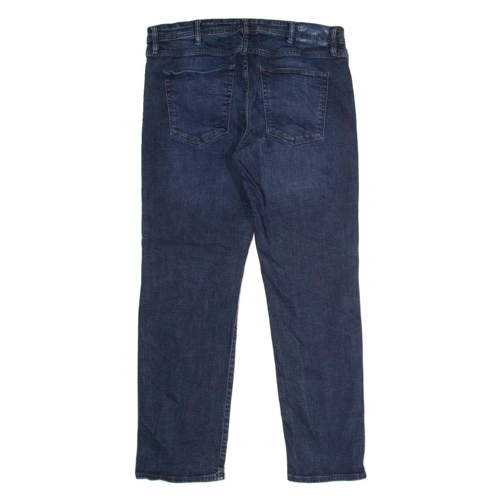 CHAPS Mens Jeans Blue Slim Straight Stone Wash W36 L30