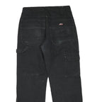 DICKIES Mens Cotton Blend Black Regular Fit Straight Leg Trousers W28 L28