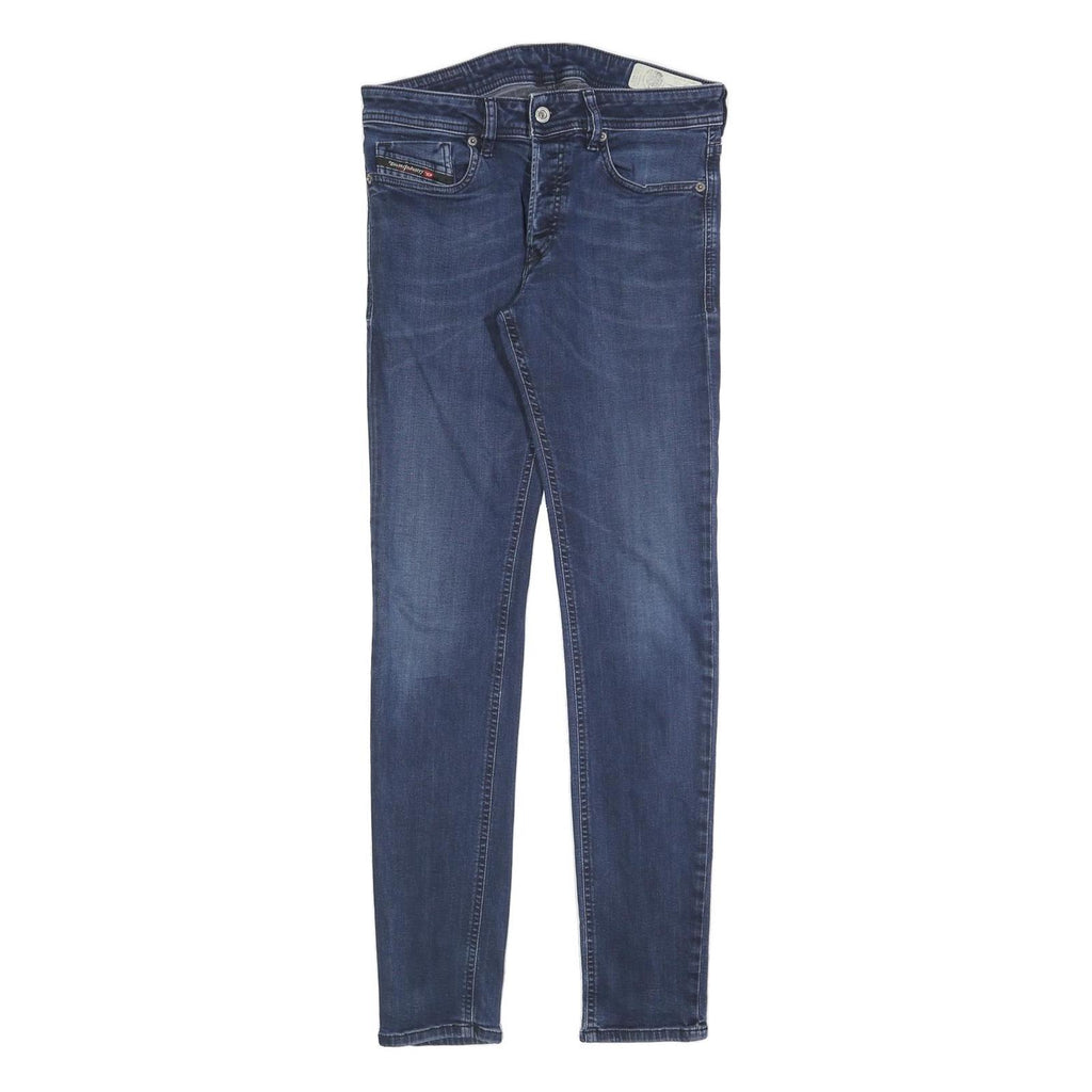 DIESEL Womens Slim Blue Denim Skinny Jeans W30 L32 Button Cotton Blend