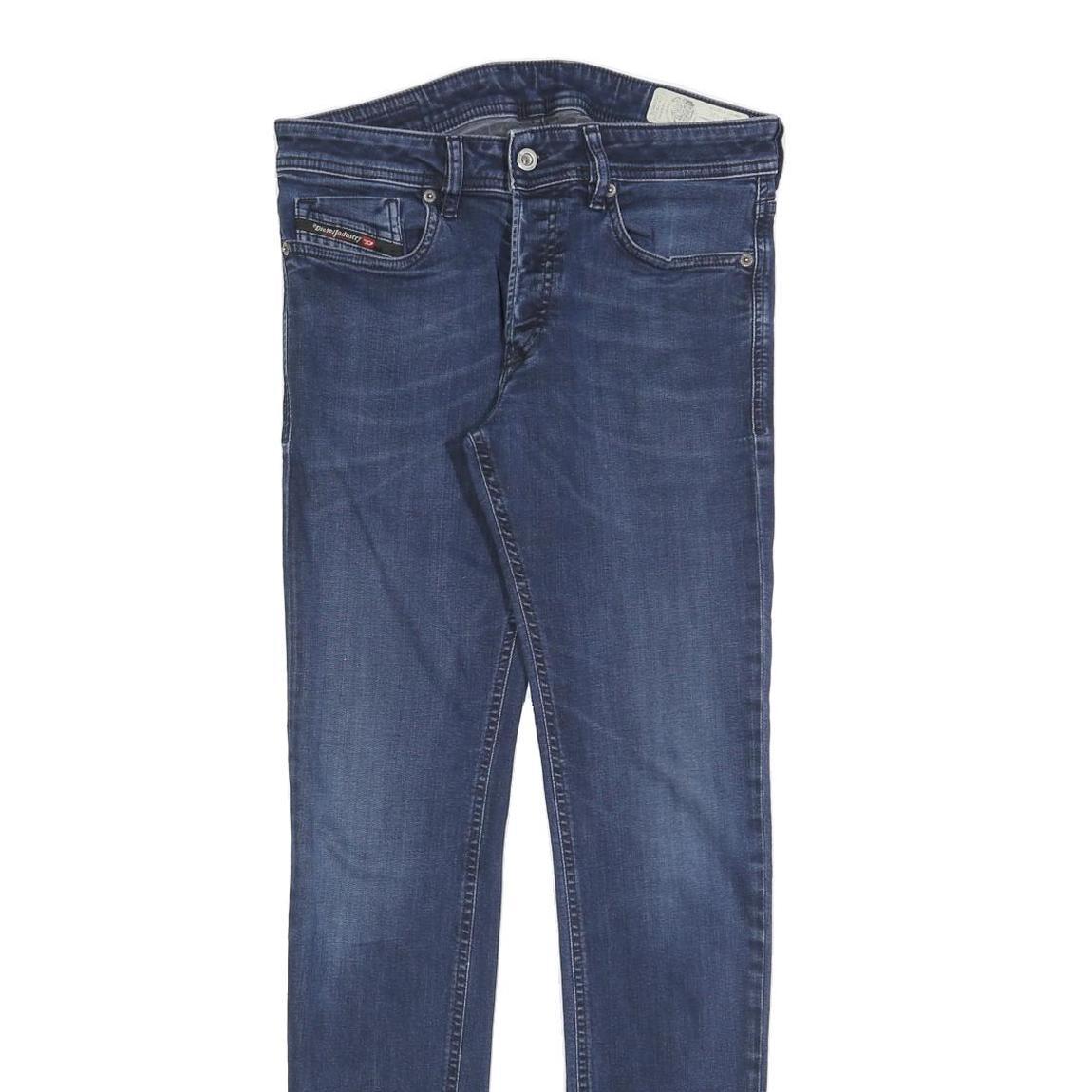 DIESEL Womens Slim Blue Denim Skinny Jeans W30 L32 Button Cotton Blend