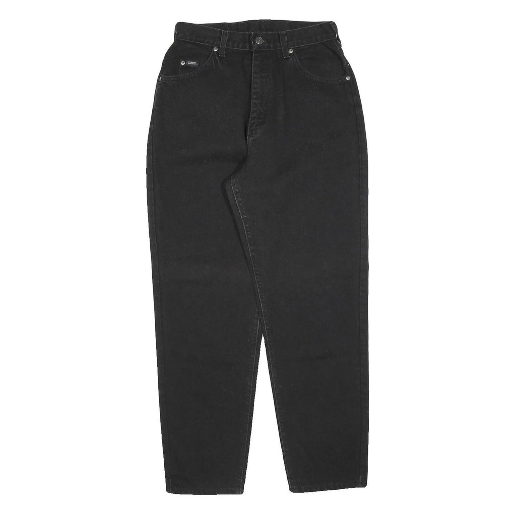 LEE Womens Black Relaxed Straight Denim Medium W26 L30 Comfortable Zip Jeans