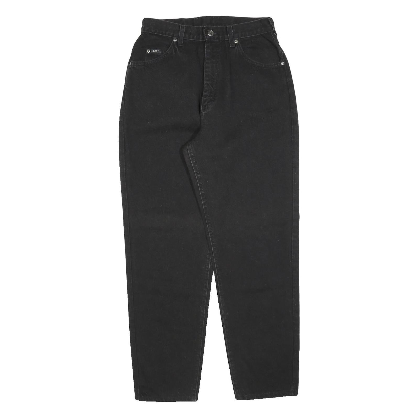 LEE Womens Black Relaxed Straight Denim Medium W26 L30 Comfortable Zip Jeans