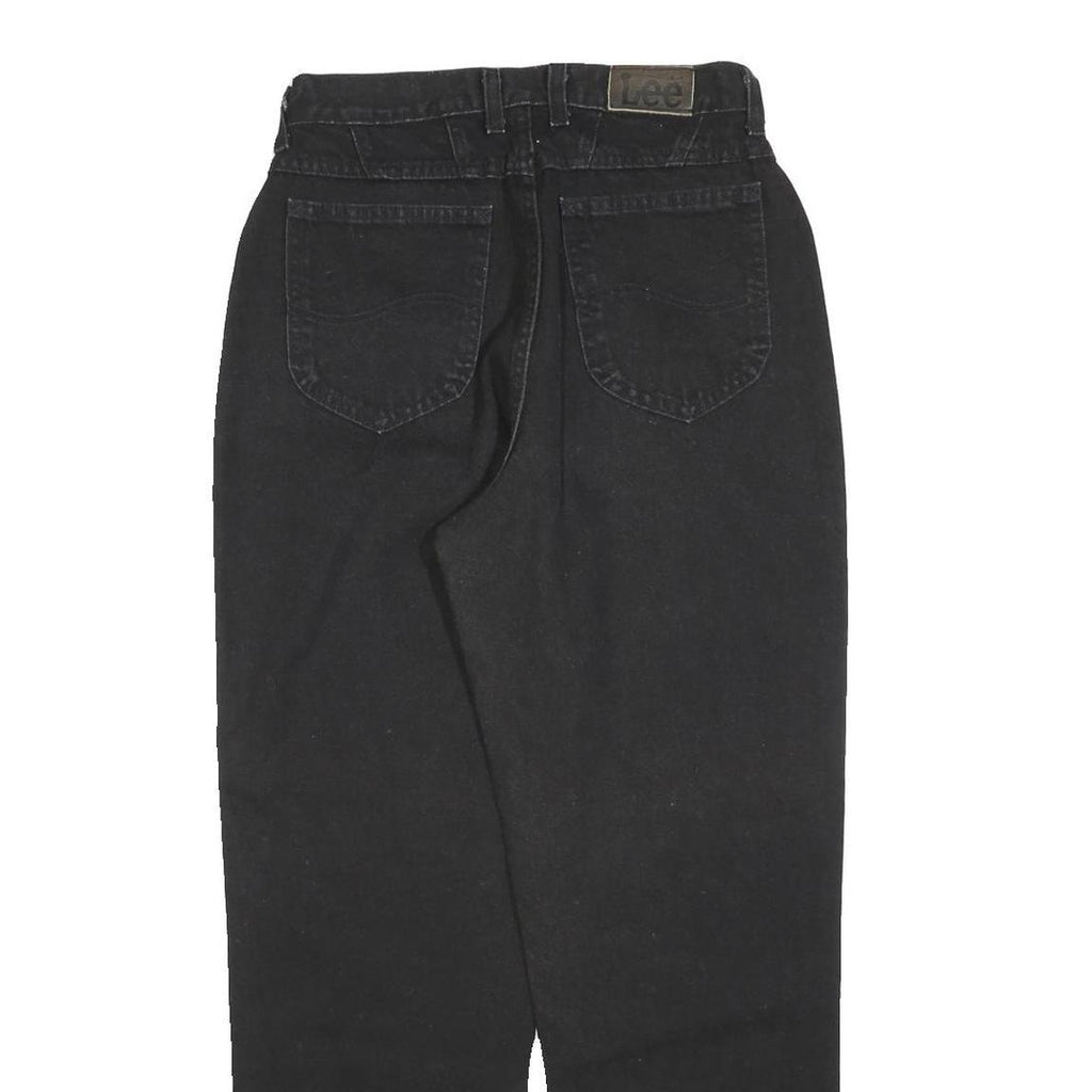 LEE Womens Black Relaxed Straight Denim Medium W26 L30 Comfortable Zip Jeans