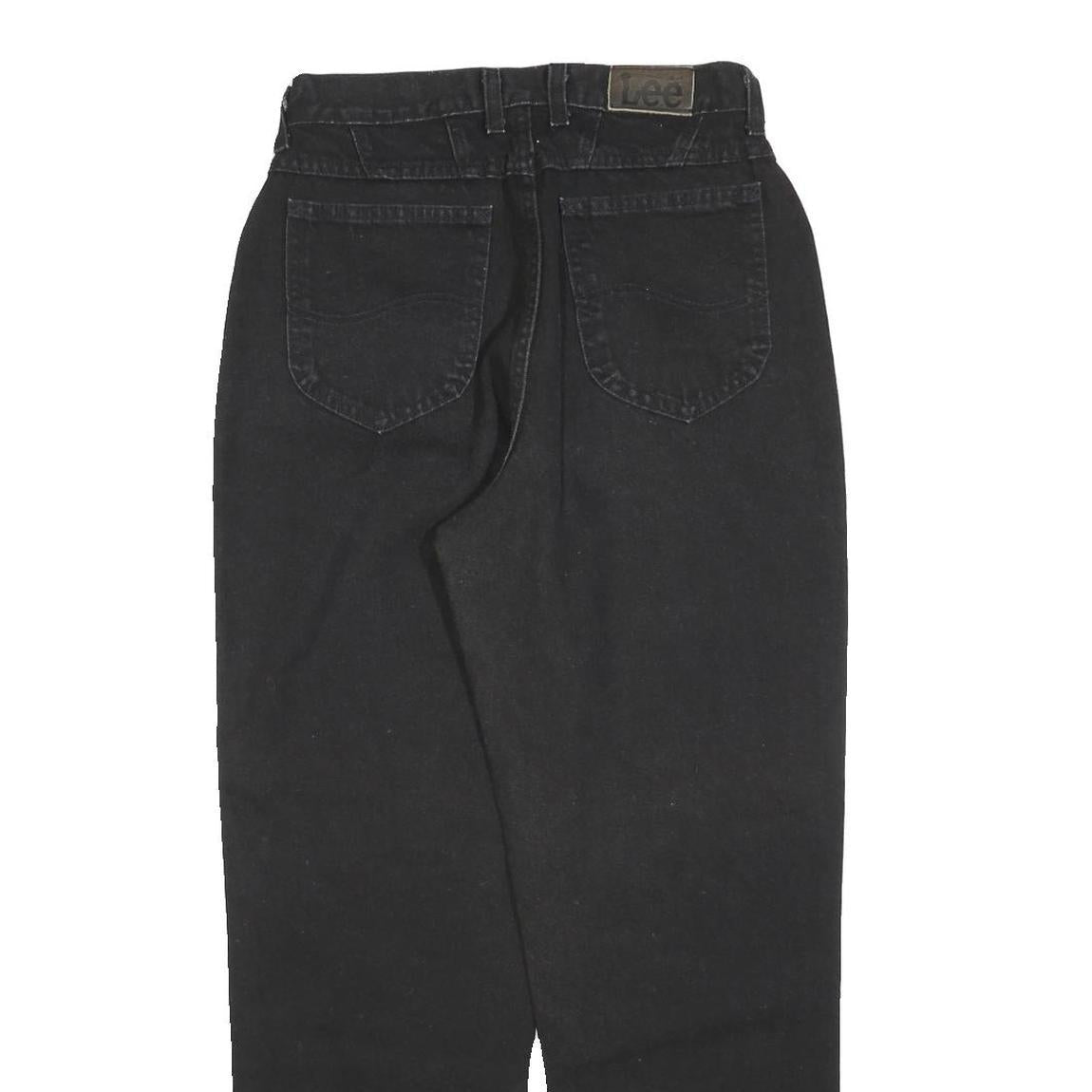 LEE Womens Black Relaxed Straight Denim Medium W26 L30 Comfortable Zip Jeans