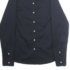 TOMMY HILFIGER Womens Navy Blue Shirt UK 6 Classic Button Down Cotton Blend