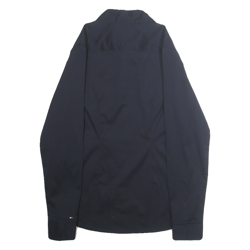 TOMMY HILFIGER Womens Navy Blue Shirt UK 6 Classic Button Down Cotton Blend