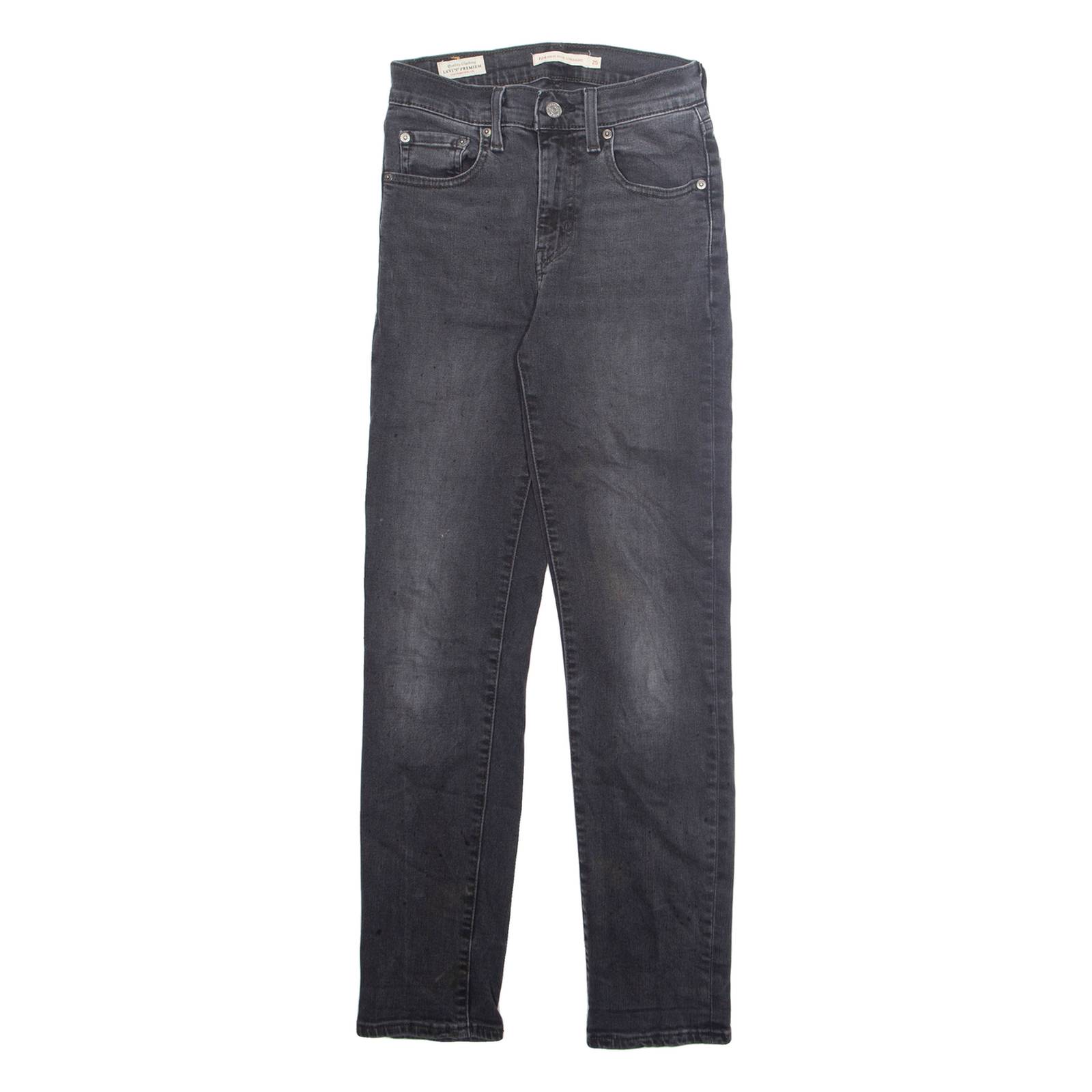 LEVI'S Womens Jeans Grey Regular Straight Stone Wash W25 L30