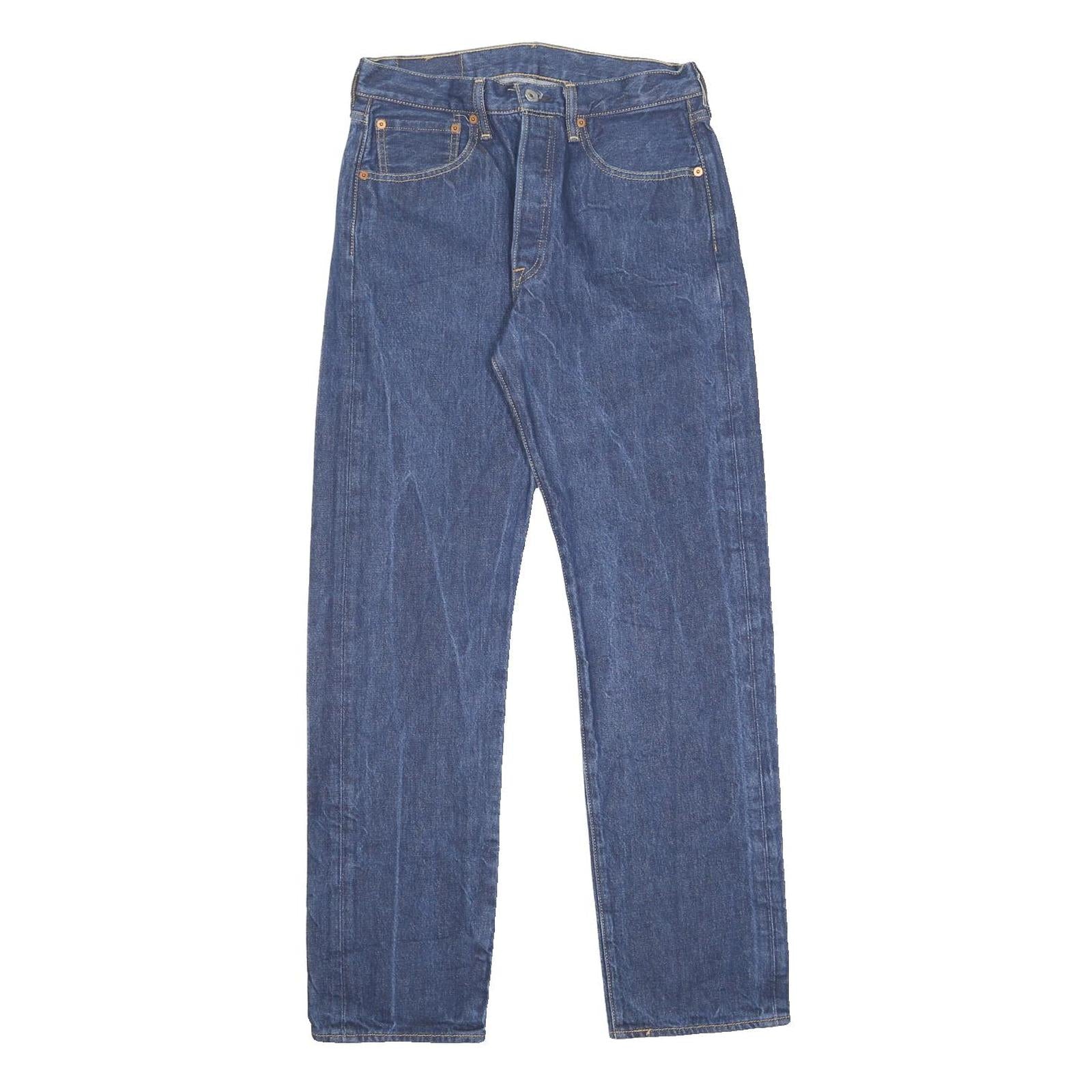 LEVI'S 501 Mens Jeans Blue Regular Straight Denim Medium W32 L31 Classic Button