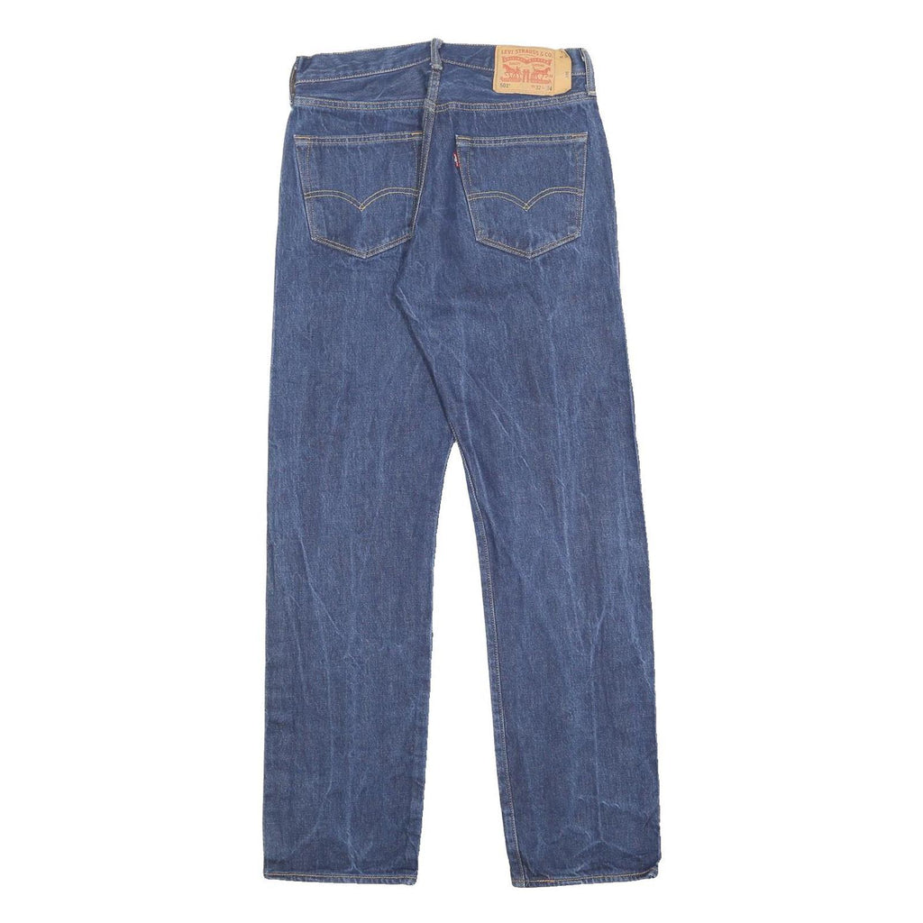 LEVI'S 501 Mens Jeans Blue Regular Straight Denim Medium W32 L31 Classic Button