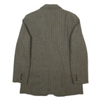 EDDIE BAUER Womens Grey Checked Wool Blazer Jacket M Woven Classic Button