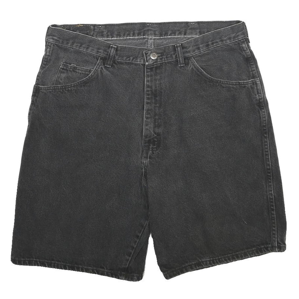 WRANGLER Mens Shorts Black Cotton Casual L W36 Classic Denim Comfort Fit