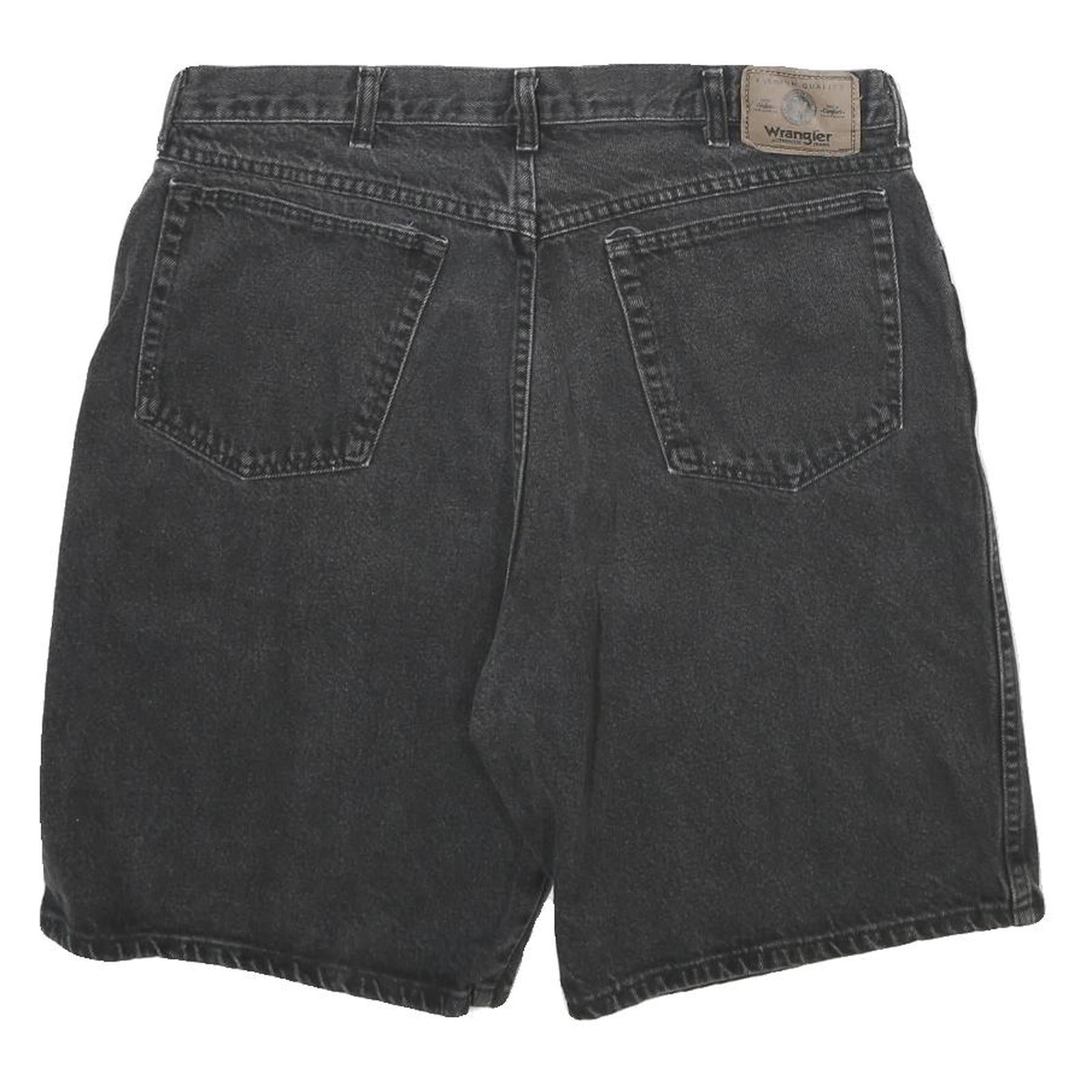 WRANGLER Mens Shorts Black Cotton Casual L W36 Classic Denim Comfort Fit