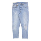 LEVI'S 501S Womens Jeans Blue Slim Straight Denim Light W28 L24 Distressed