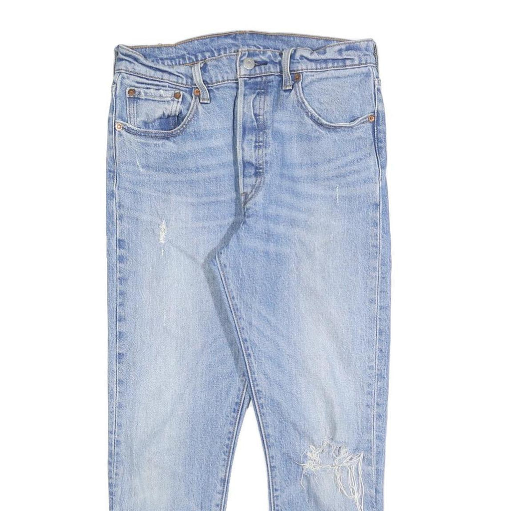 LEVI'S 501S Womens Jeans Blue Slim Straight Denim Light W28 L24 Distressed