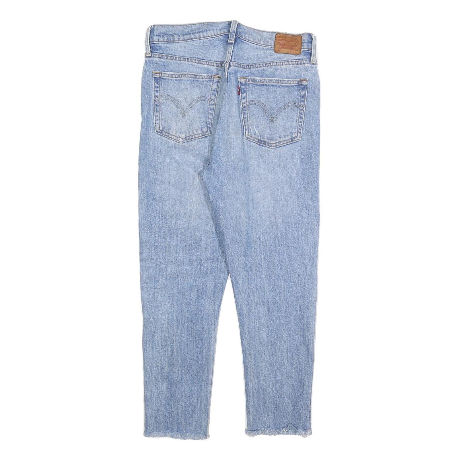 LEVI'S 501S Womens Jeans Blue Slim Straight Denim Light W28 L24 Distressed