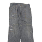 YIN HU Womens Jeans Blue Regular Straight Denim Medium W28 L27 Cargo Pockets