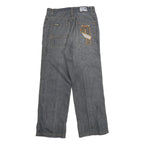 YIN HU Womens Jeans Blue Regular Straight Denim Medium W28 L27 Cargo Pockets