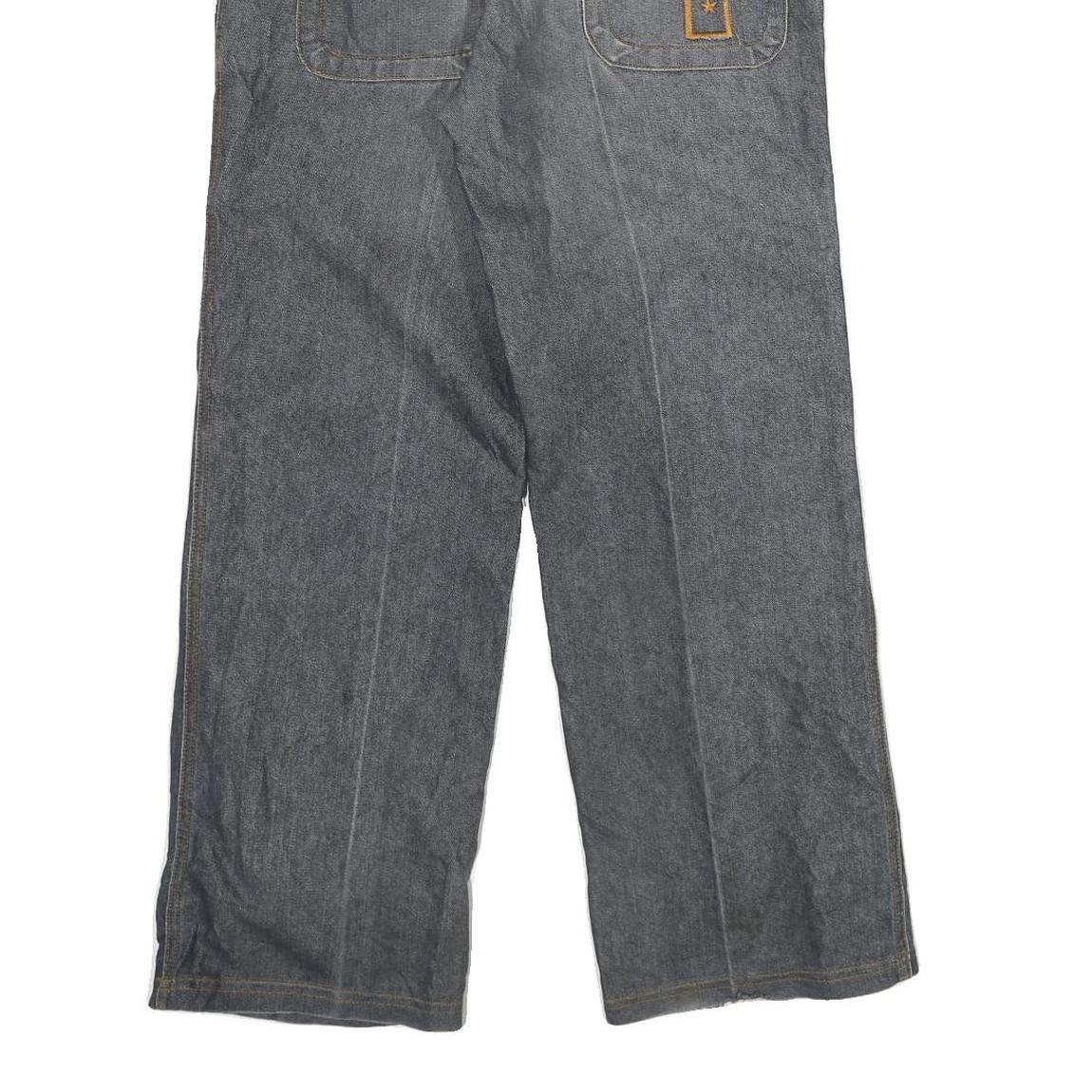 YIN HU Womens Jeans Blue Regular Straight Denim Medium W28 L27 Cargo Pockets