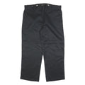 DICKIES Mens Loose Black Cotton Blend Zip Trousers W40 L30 Workwear