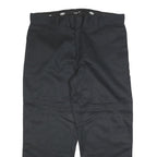 DICKIES Mens Loose Black Cotton Blend Zip Trousers W40 L30 Workwear