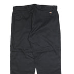 DICKIES Mens Loose Black Cotton Blend Zip Trousers W40 L30 Workwear