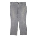 CARHARTT Mens Cotton Blend Grey Regular Straight Trousers W38 L30 Workwear Zip