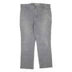 CARHARTT Mens Cotton Blend Grey Regular Straight Trousers W38 L30 Workwear Zip