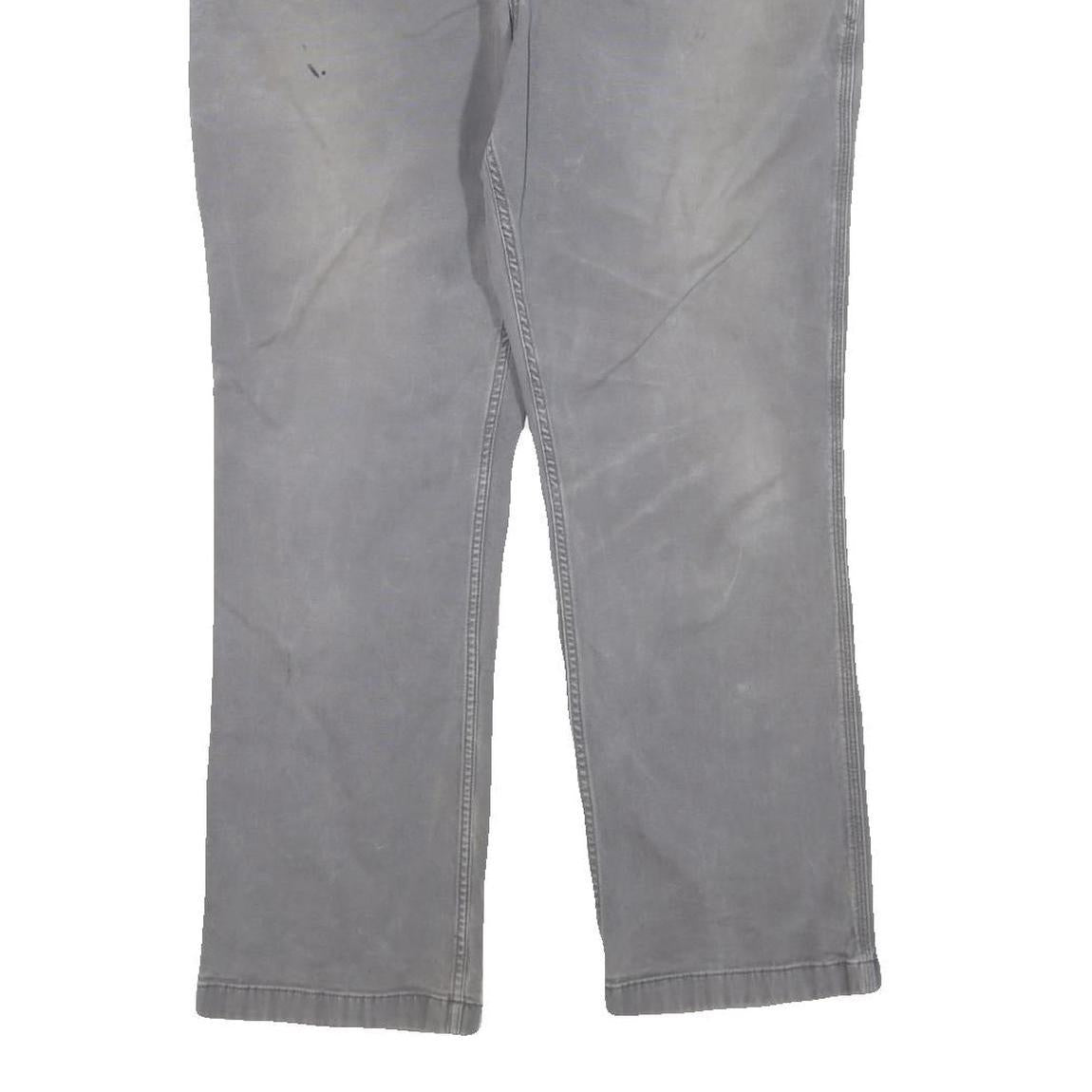 CARHARTT Mens Cotton Blend Grey Regular Straight Trousers W38 L30 Workwear Zip