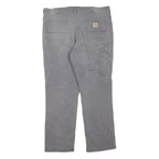 CARHARTT Mens Cotton Blend Grey Regular Straight Trousers W38 L30 Workwear Zip