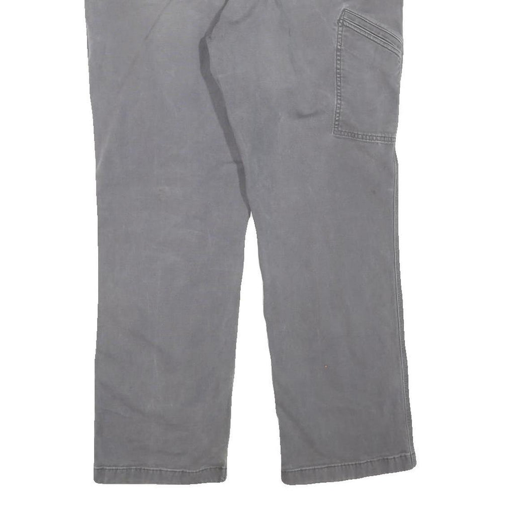 CARHARTT Mens Cotton Blend Grey Regular Straight Trousers W38 L30 Workwear Zip