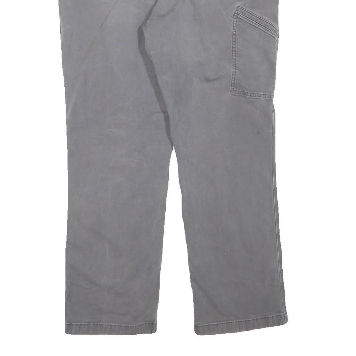 CARHARTT Mens Cotton Blend Grey Regular Straight Trousers W38 L30 Workwear Zip