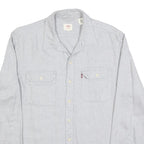 LEVI'S Mens Grey Cotton Blend Casual Shirt M Button Shirt Long Sleeve