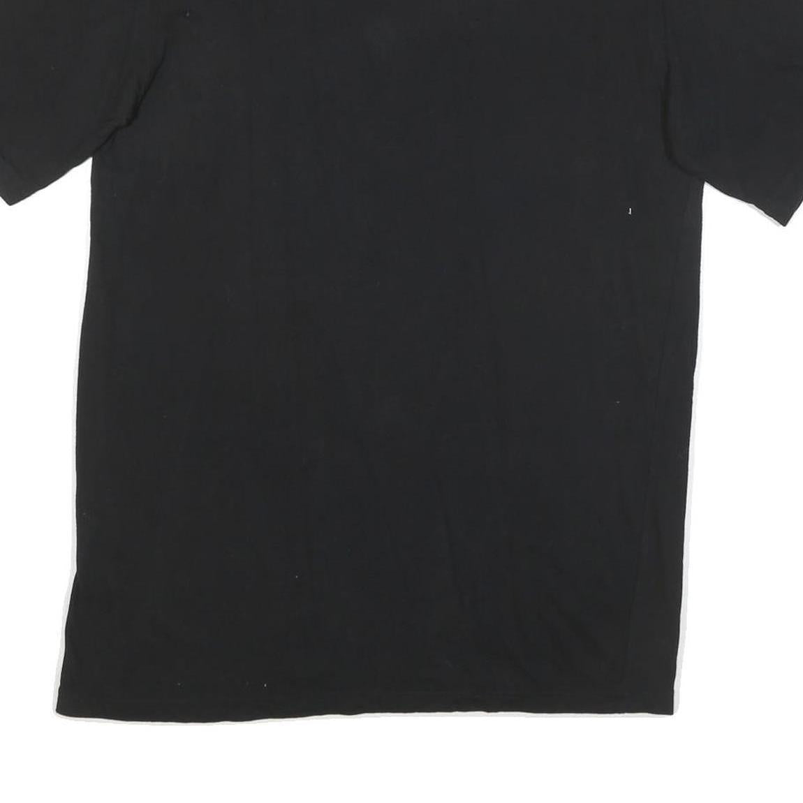 CHAMPION Mens Black Graphic T-Shirt M Short Sleeve Crew Neck Cotton Blend Casual