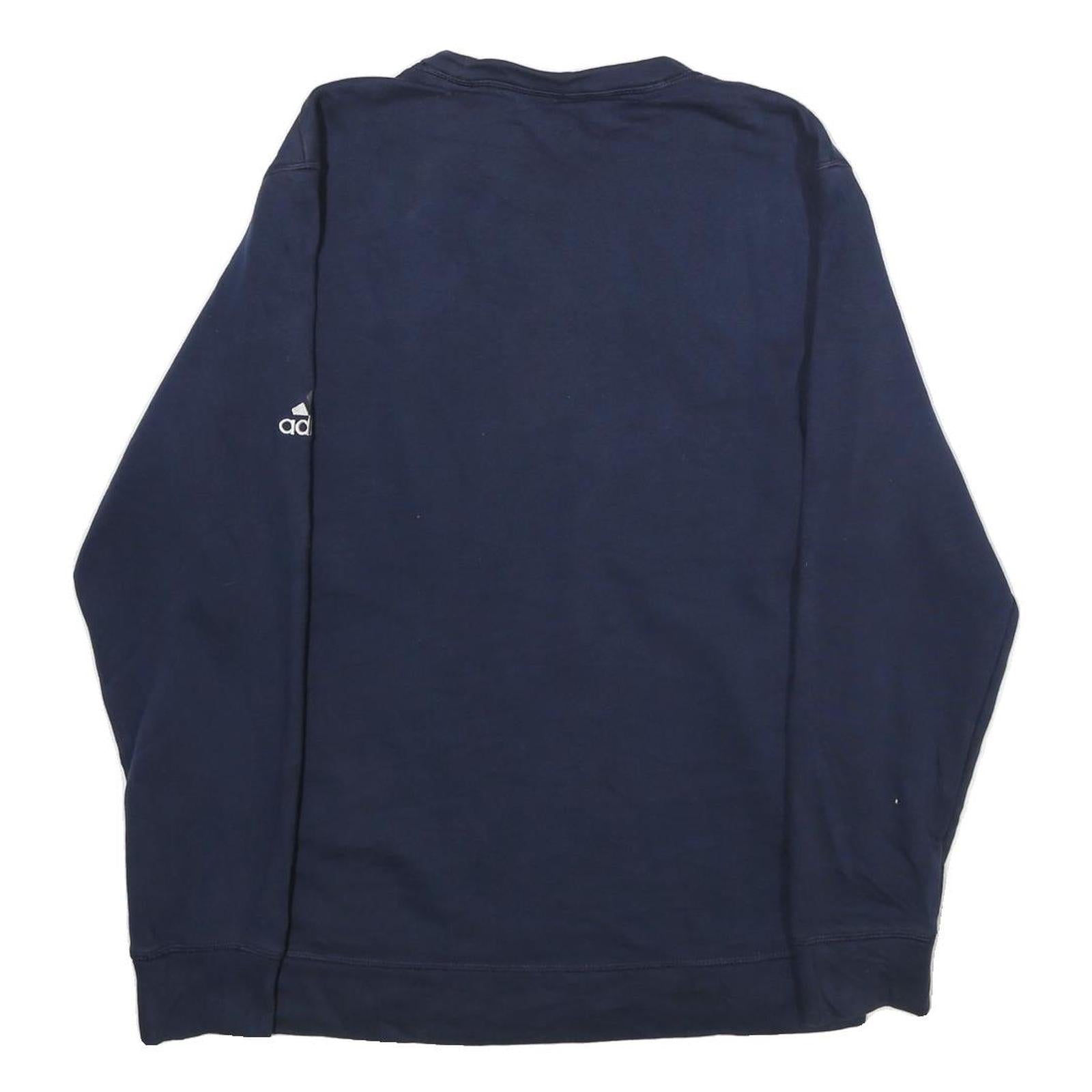 ADIDAS Mens Navy Blue Nevada Crew Neck M Sweatshirt Cotton Blend Pullover