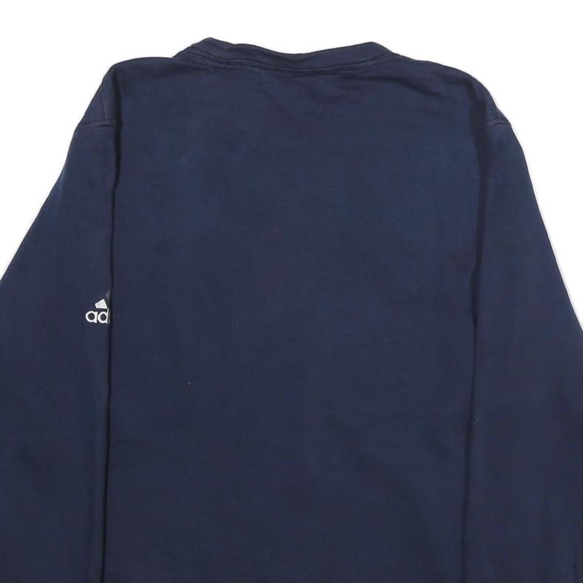 ADIDAS Mens Navy Blue Nevada Crew Neck M Sweatshirt Cotton Blend Pullover