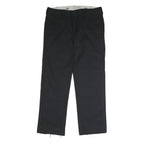 DICKIES Mens Black Slim Slim Straight Trousers W36 L32 Workwear Flat Front Zip