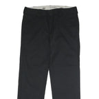 DICKIES Mens Black Slim Slim Straight Trousers W36 L32 Workwear Flat Front Zip