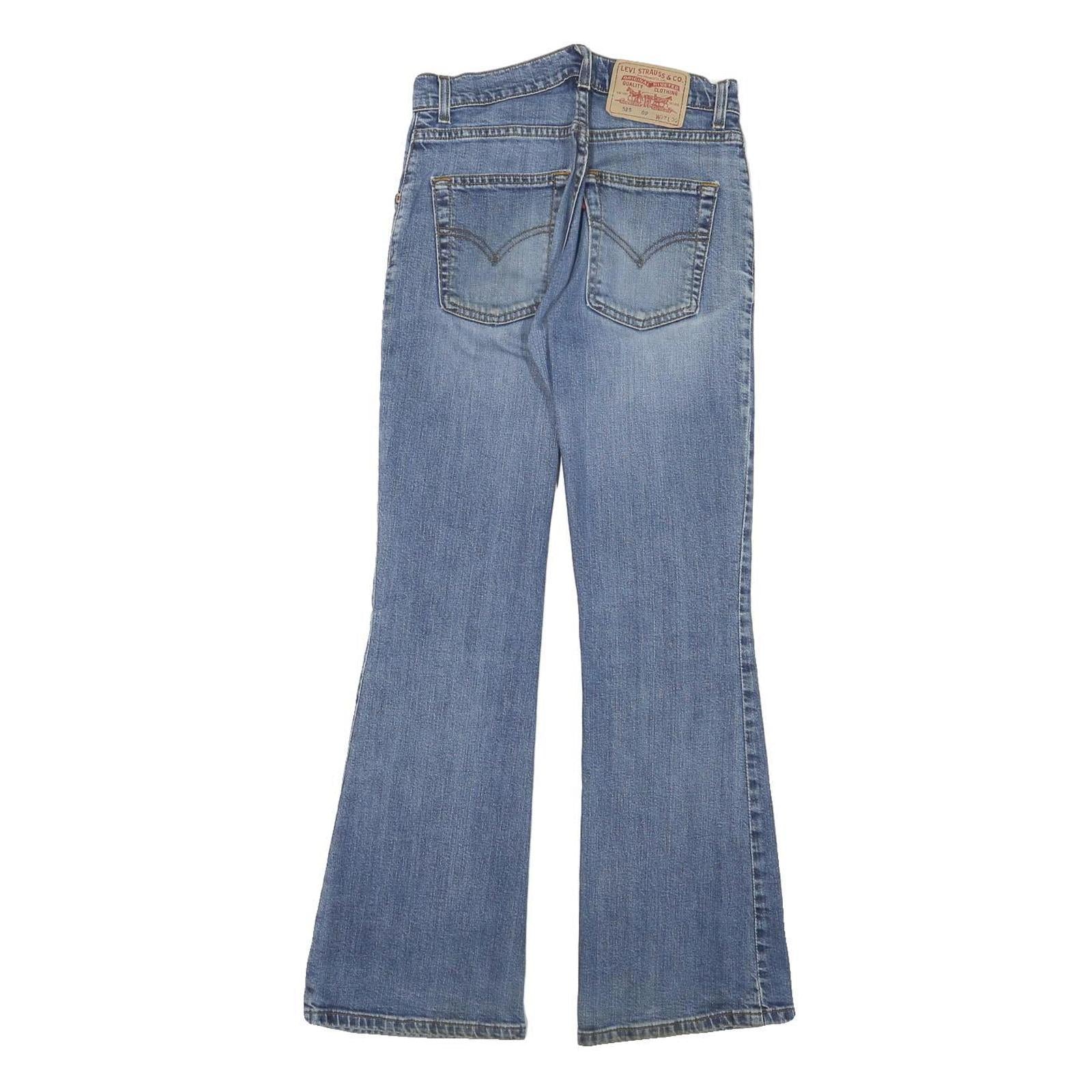 LEVI'S Womens Blue Regular Flared Denim W26 L29 Zip Cotton Blend Jeans