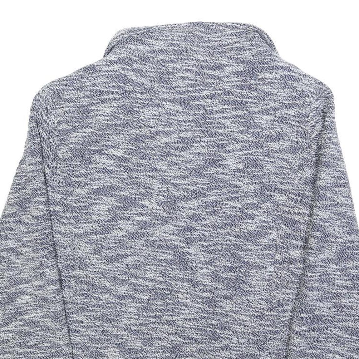 Womens Blue Jacket M Button Closure Textured Pattern Stylish Outerwear