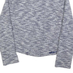 Womens Blue Jacket M Button Closure Textured Pattern Stylish Outerwear