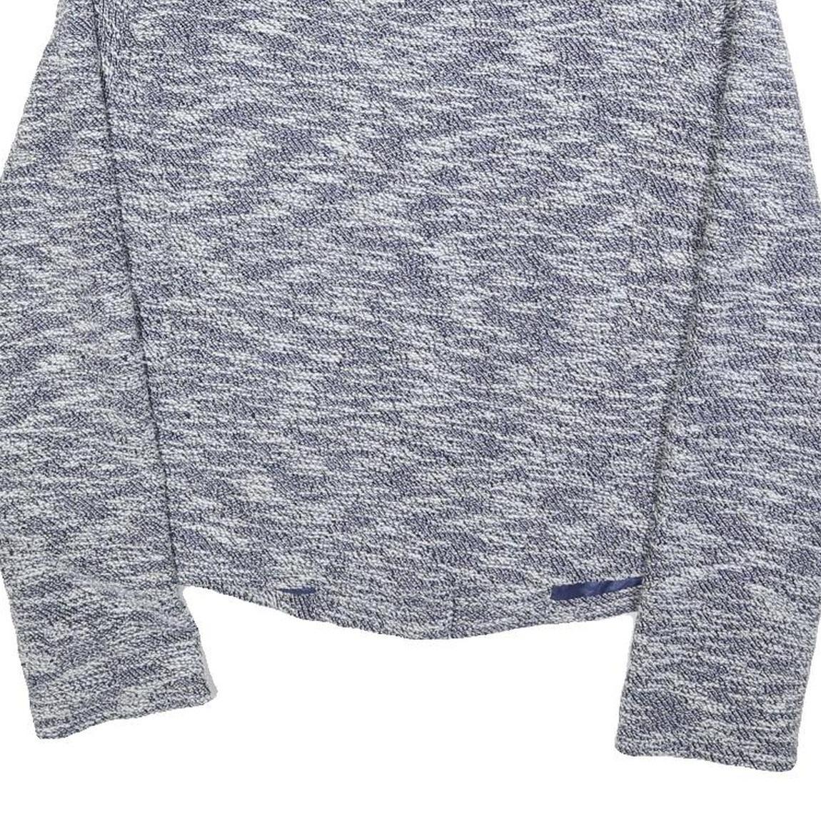 Womens Blue Jacket M Button Closure Textured Pattern Stylish Outerwear