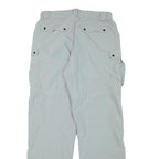 ADIDAS Womens Polyester Blend Light Grey Relaxed Cargo Trousers W28 L29